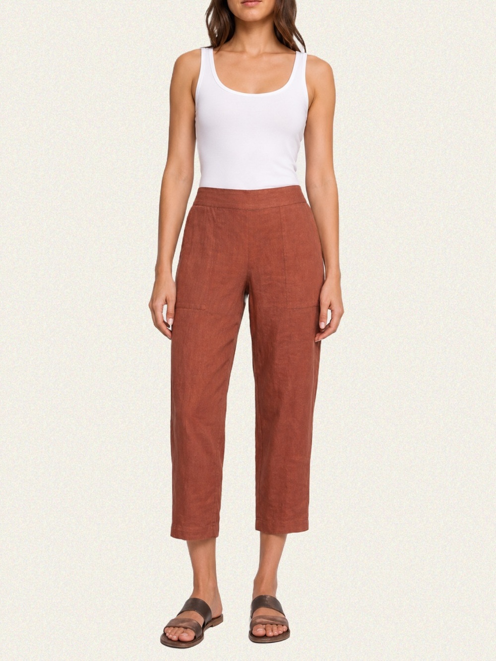 Eileen Fisher Cropped Organic Linen Pants